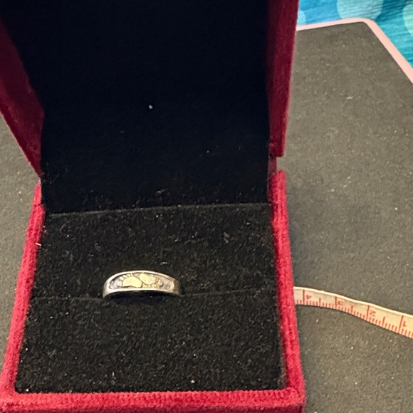 925 Silver Band with Baby Foot Print Accents - Picture 7 of 8